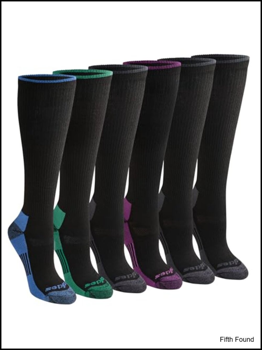 Dri-Tech Essential Crew Socks Moisture Wicking Arch Compression 6 Pack
